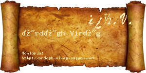 Ördögh Virág névjegykártya
